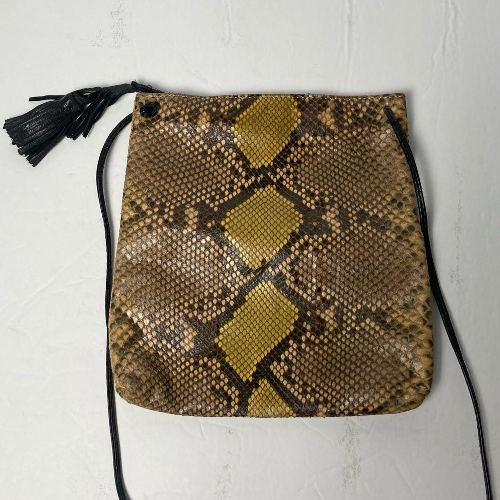 Yellow Genuine Python Crossbody Bag By Presmer - image 4